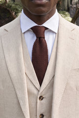Cravate bordeaux pour homme en polyester tricoté