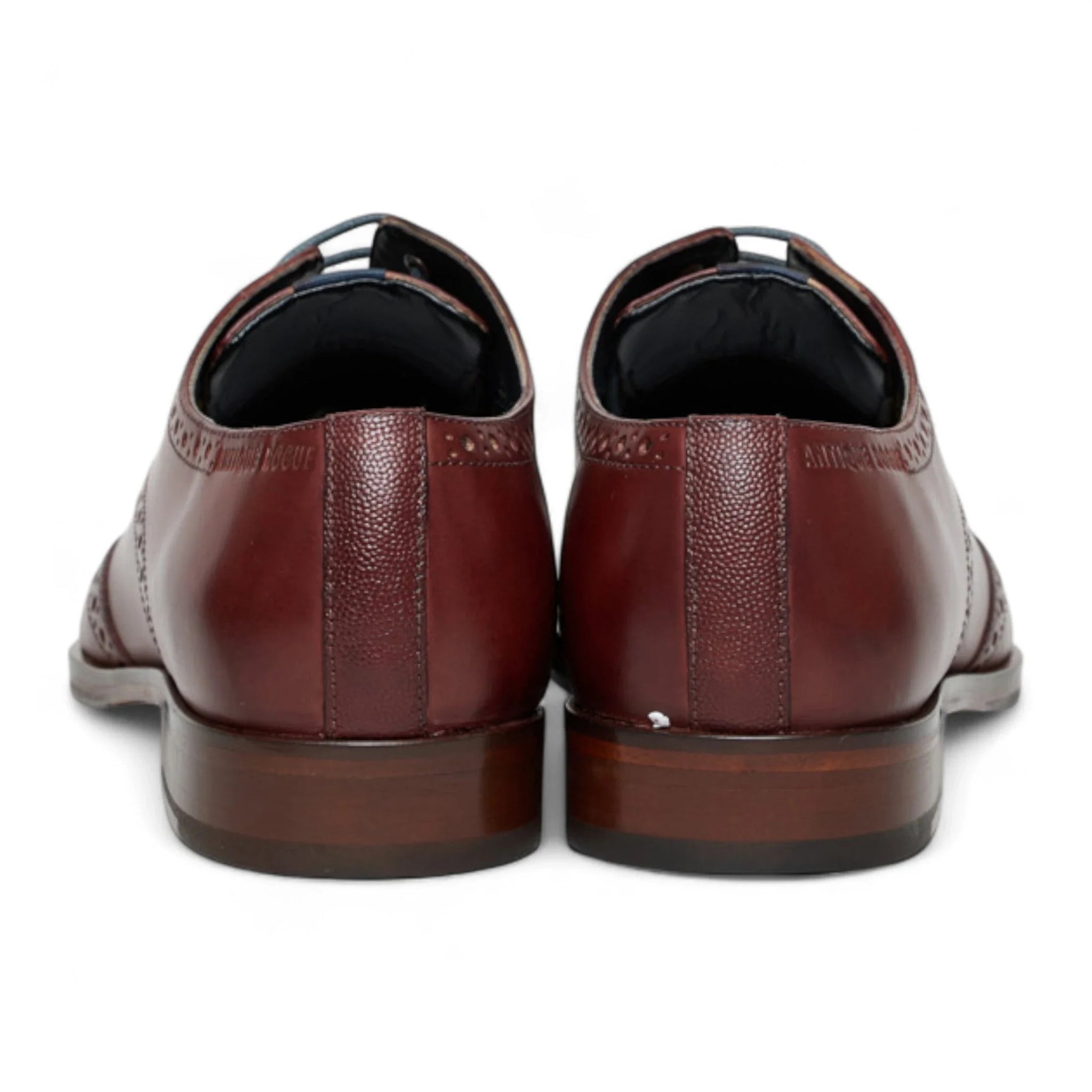 Chaussures brogues classiques à lacets en cuir bordeaux pour hommes