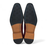 Chaussures brogues classiques à lacets en cuir bordeaux pour hommes