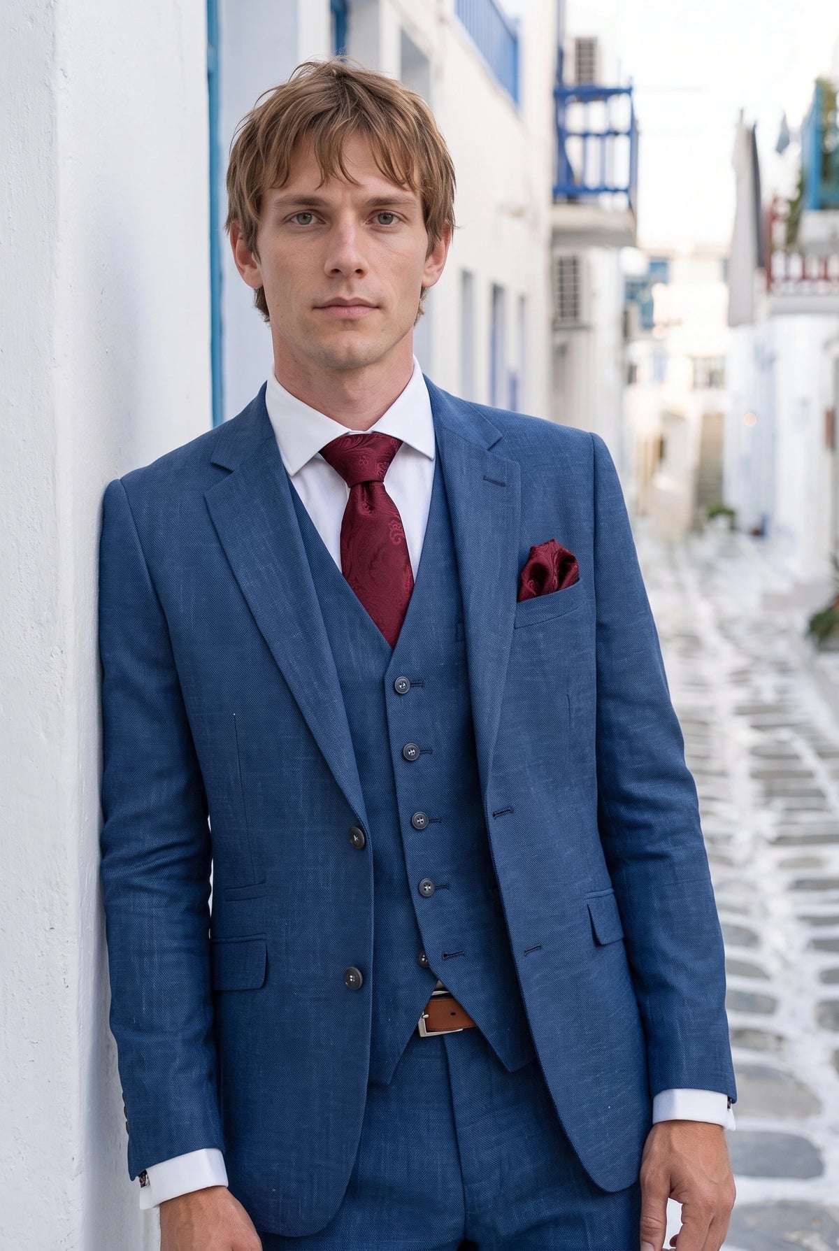 Coffret cadeau cravate bordeaux à motif cachemire pour homme