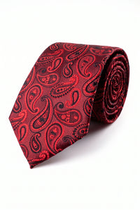 Cravate bordeaux à motif cachemire pour homme