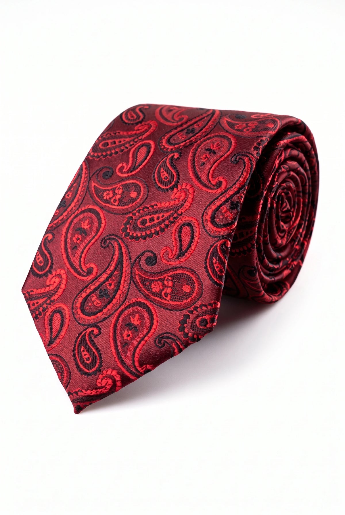 Cravate bordeaux à motif cachemire pour homme
