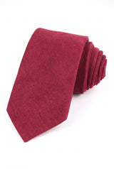 Cravate pour homme en daim bordeaux