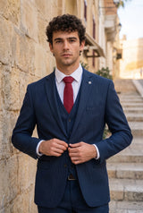 Cravate pour homme en daim bordeaux