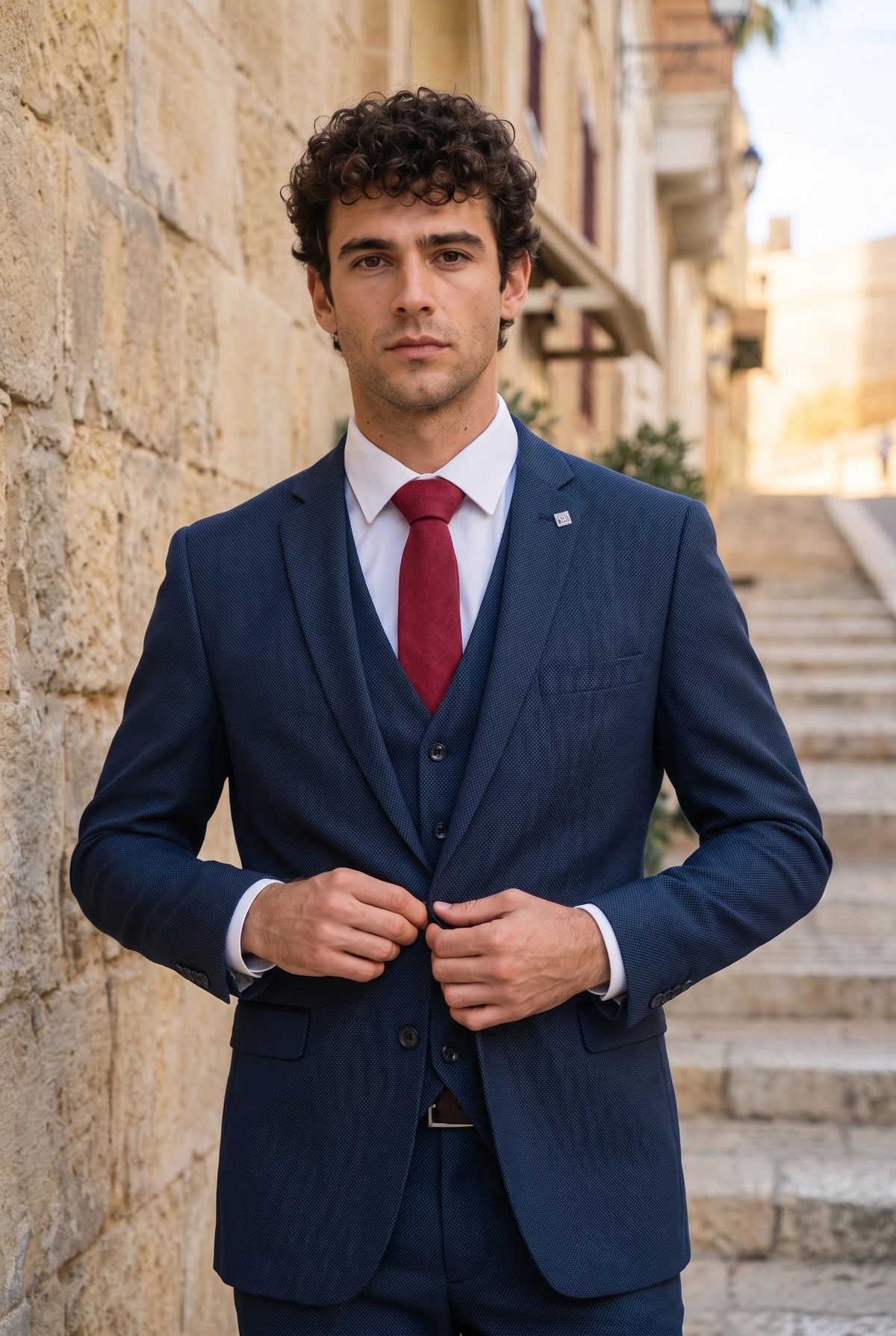 Cravate pour homme en daim bordeaux