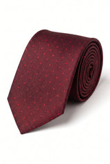 Cravate tissée texturée bordeaux pour homme