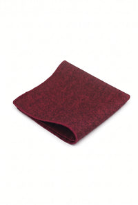 Pochette de costume pour homme en tweed bordeaux mélangé laine