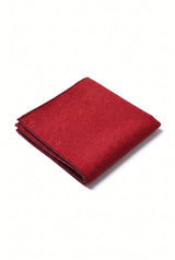 Pochette de costume pour homme en tweed bordeaux mélangé laine