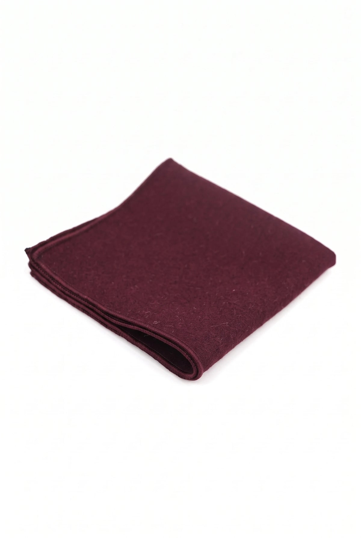 Pochette de costume pour homme en tweed bordeaux mélangé laine