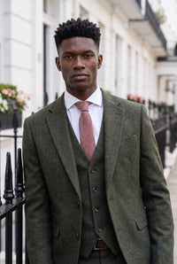 Cravate en tweed bordeaux mélangé laine pour homme