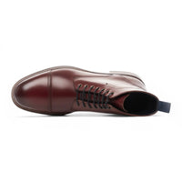 Bottines Balmoral pour homme, en cuir bordeaux, à revers.