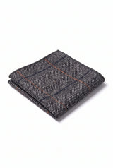 Pochette de costume pour homme en tweed anthracite mélangé laine
