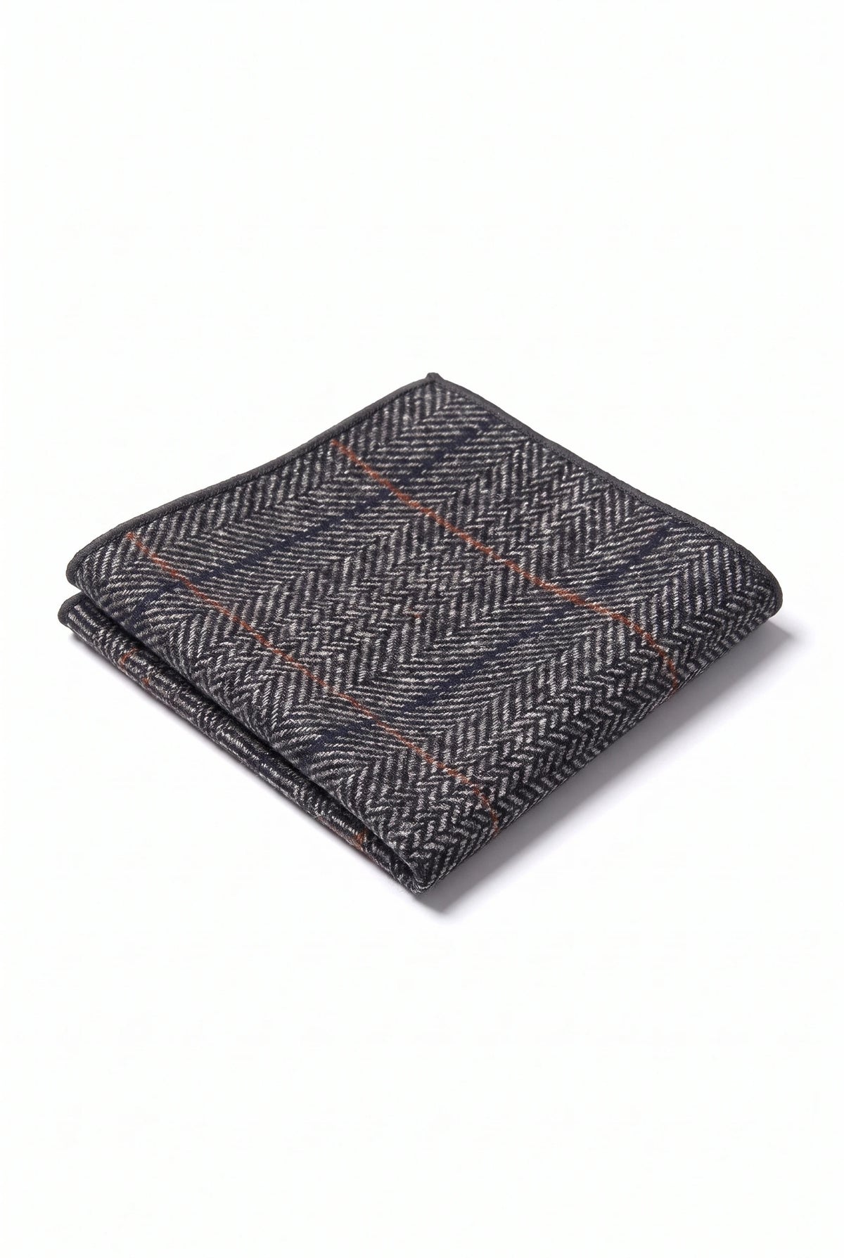 Pochette de costume pour homme en tweed anthracite mélangé laine