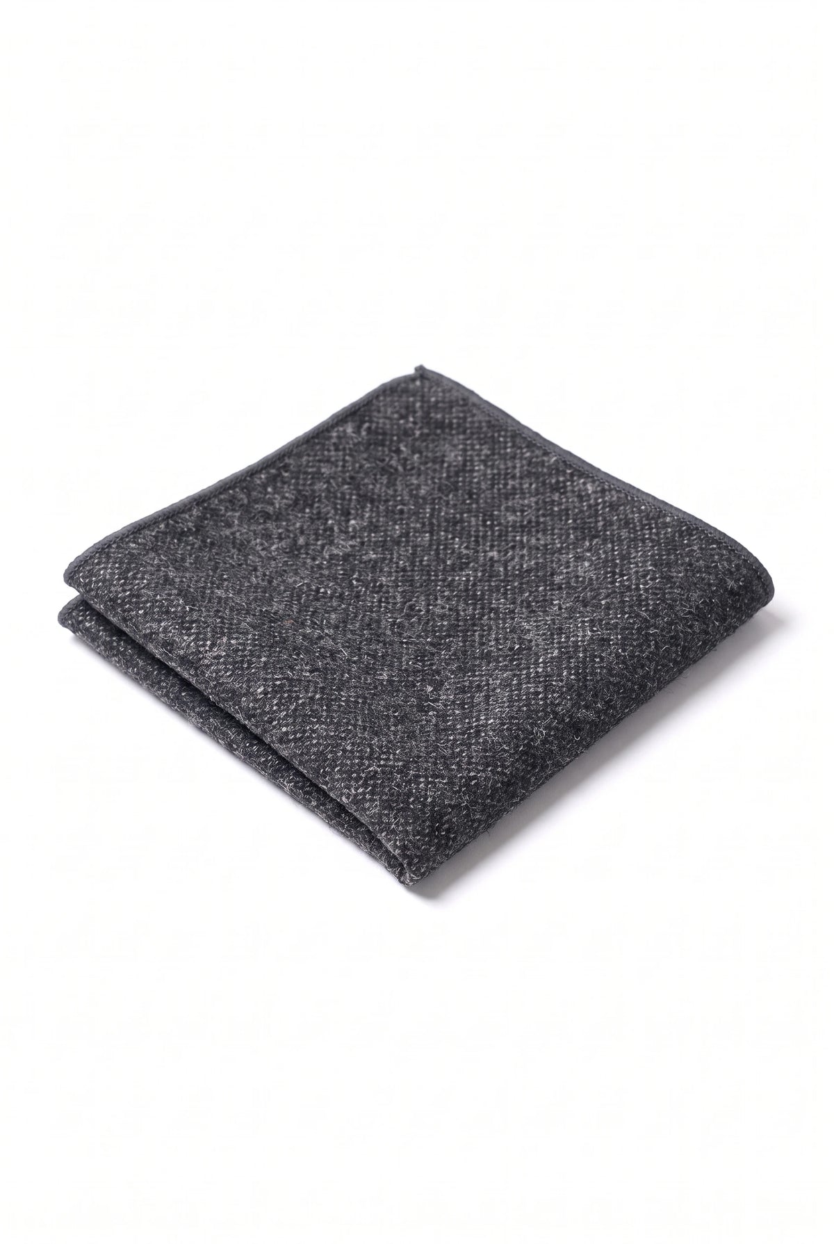 Pochette de costume pour homme en tweed anthracite mélangé laine