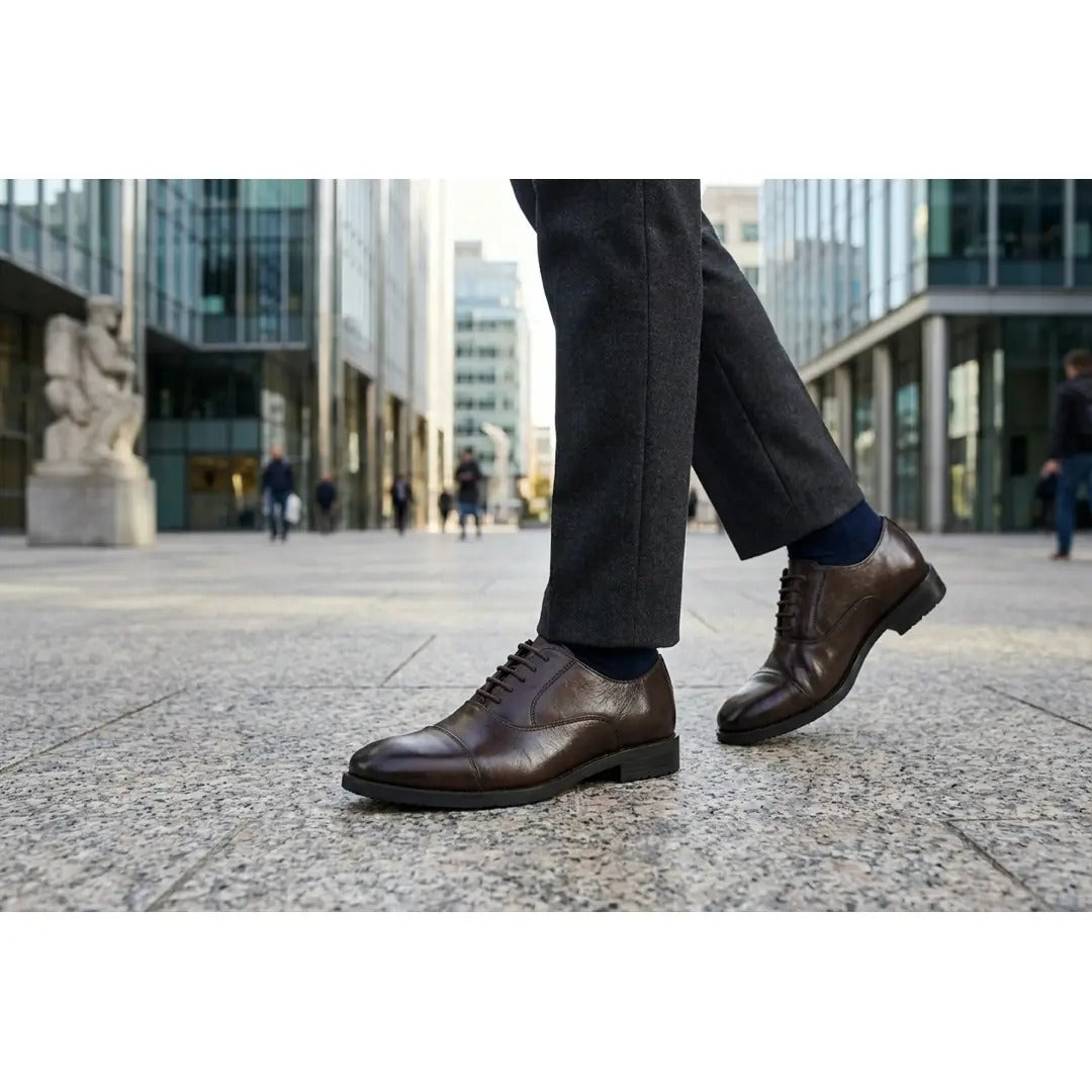 Chaussures Oxford classiques à bout rapporté pour hommes