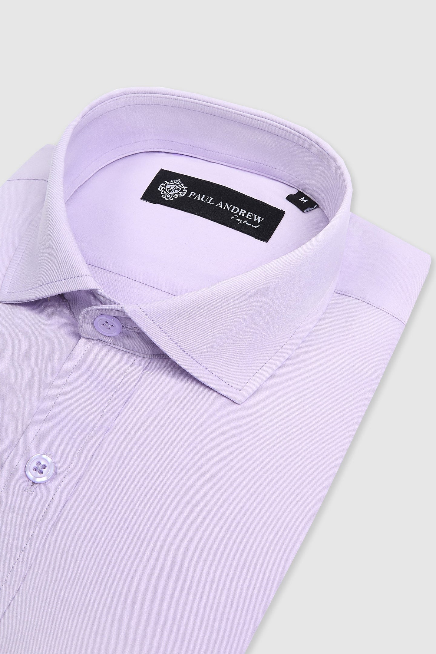 Chemise habillée classique pour homme à poignets mousquetaires et col italien - Lilas