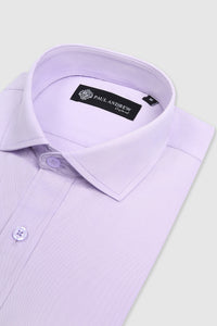 Chemise habillée classique pour homme à poignets mousquetaires et col italien - Lilas