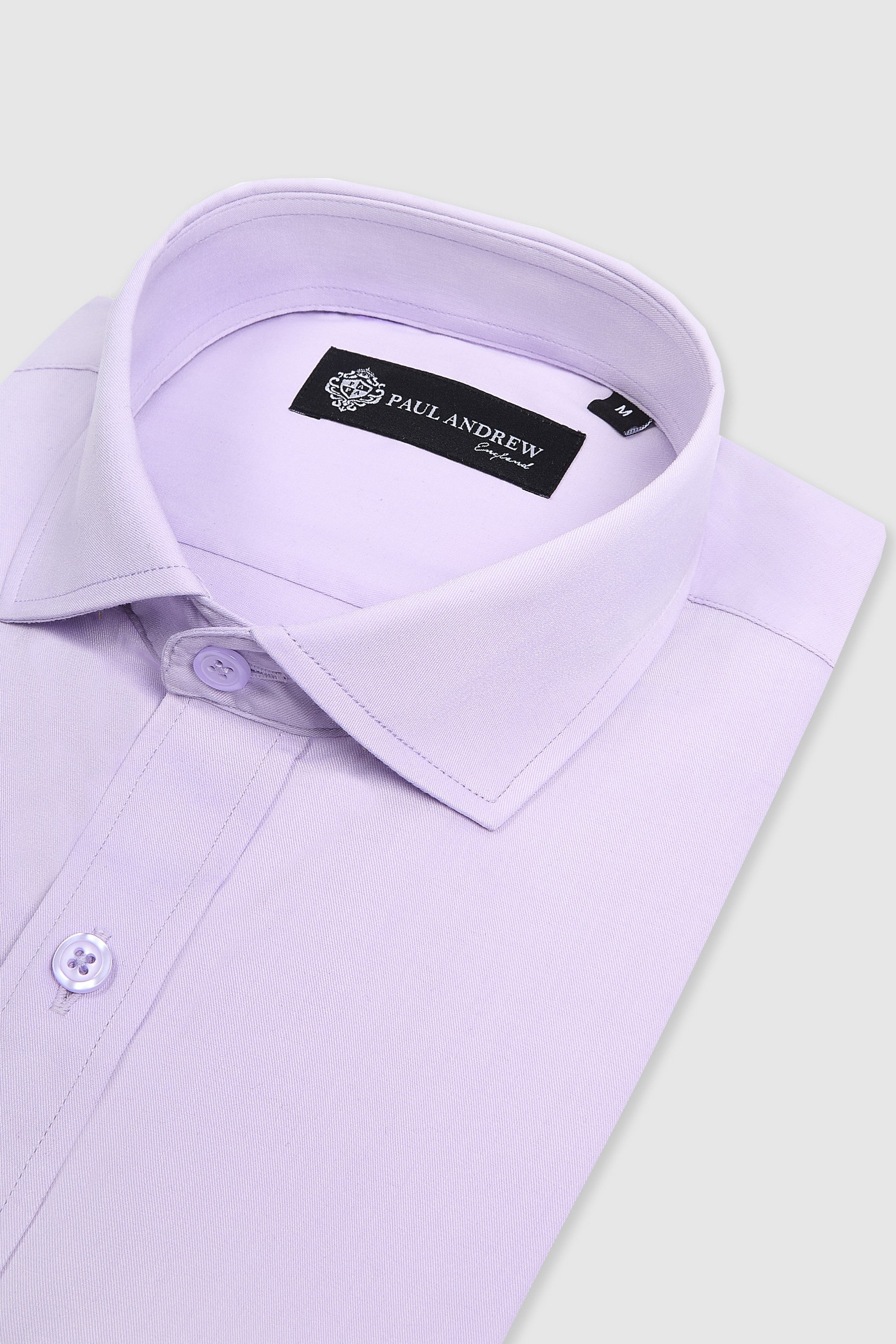 Chemise habillée classique pour homme à poignets mousquetaires et col italien - Lilas
