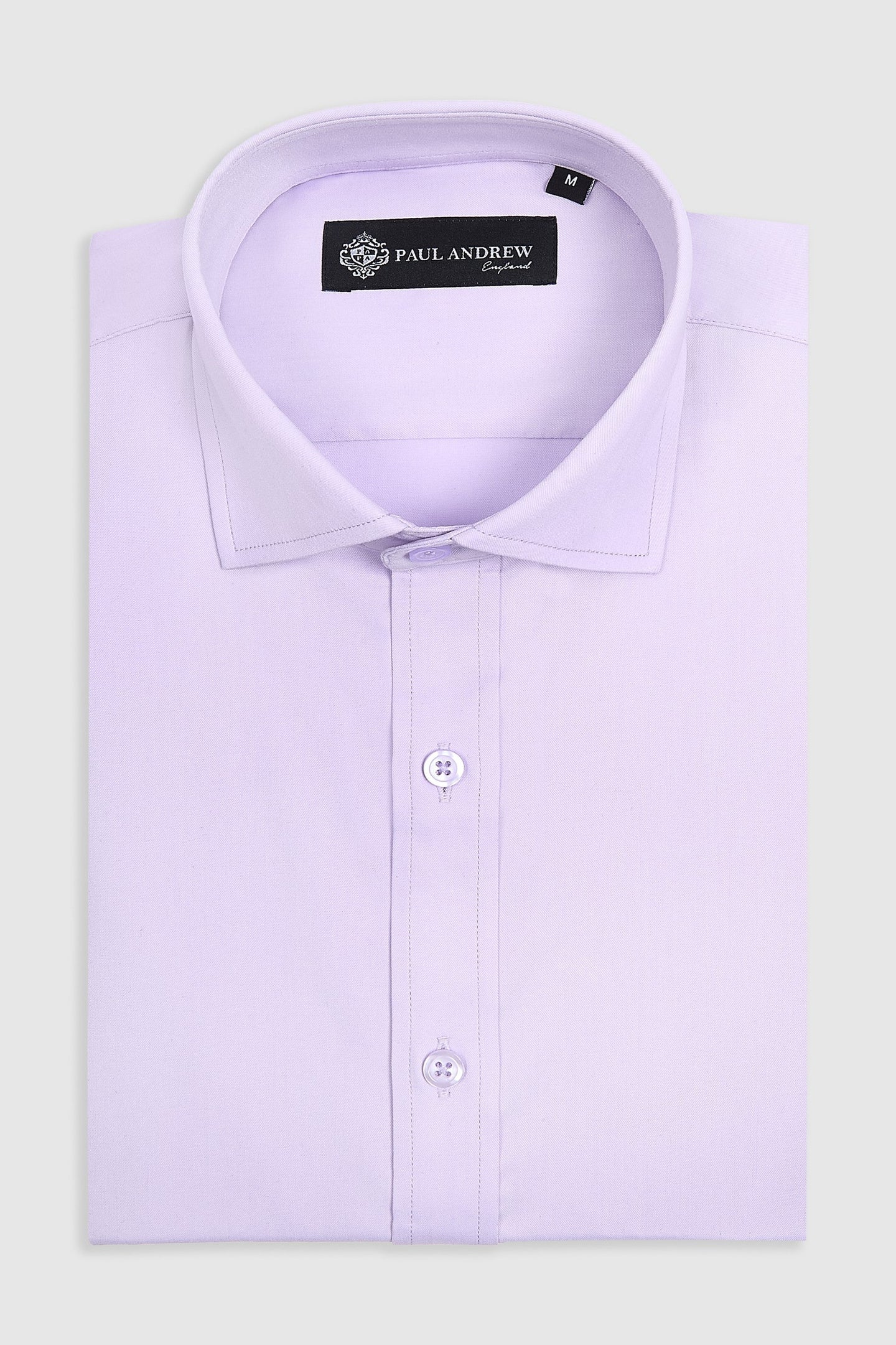 Chemise habillée classique pour homme à poignets mousquetaires et col italien - Lilas