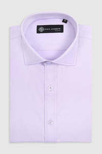 Chemise habillée classique pour homme à poignets mousquetaires et col italien - Lilas