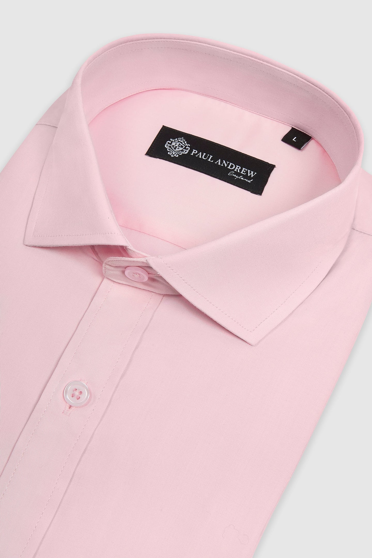 Chemise habillée classique pour homme à poignets mousquetaires et col italien - Rose