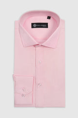 Chemise habillée classique pour homme à poignets mousquetaires et col italien - Rose