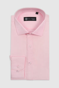 Chemise habillée classique pour homme à poignets mousquetaires et col italien - Rose
