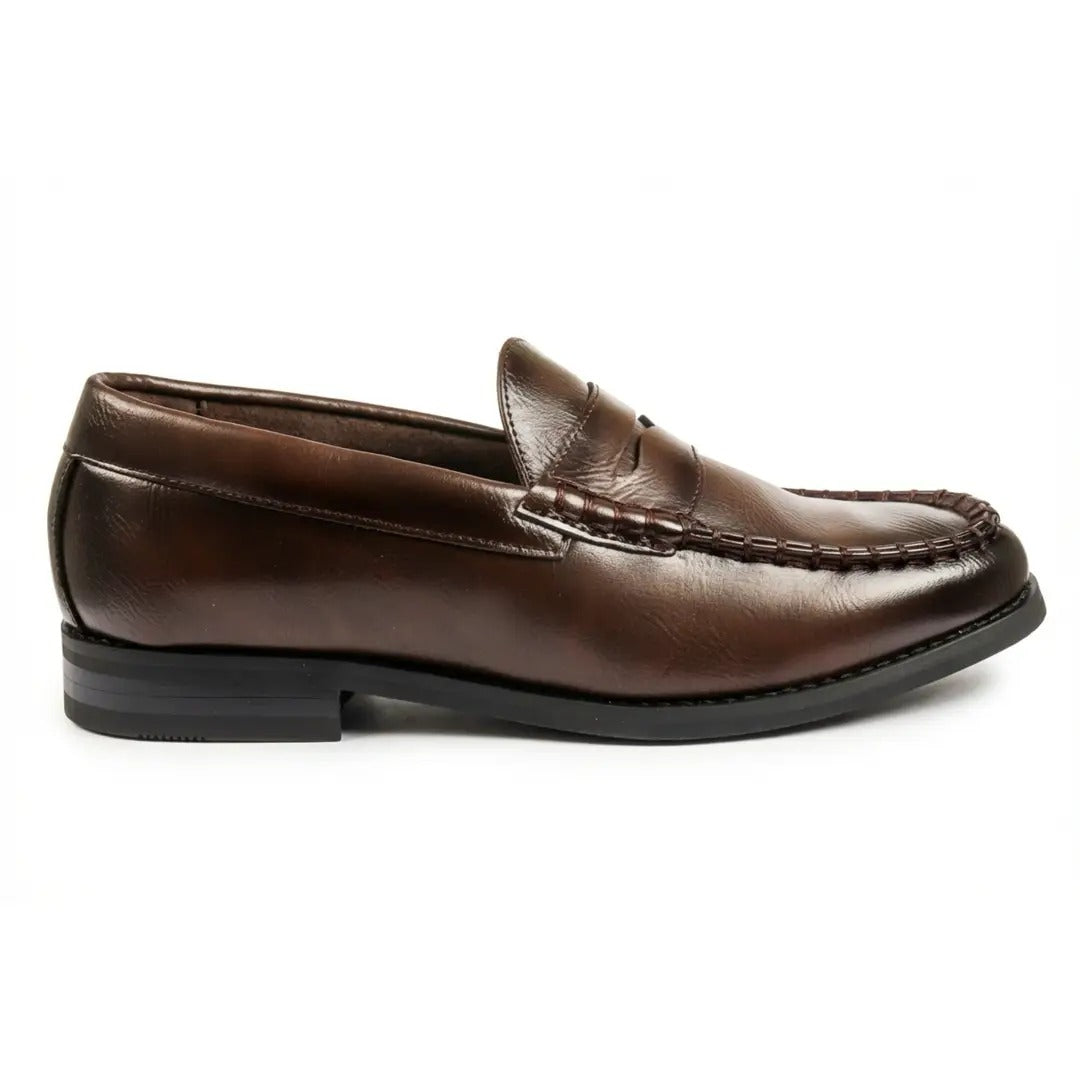 Mocassins classiques Penny pour hommes en cuir PU