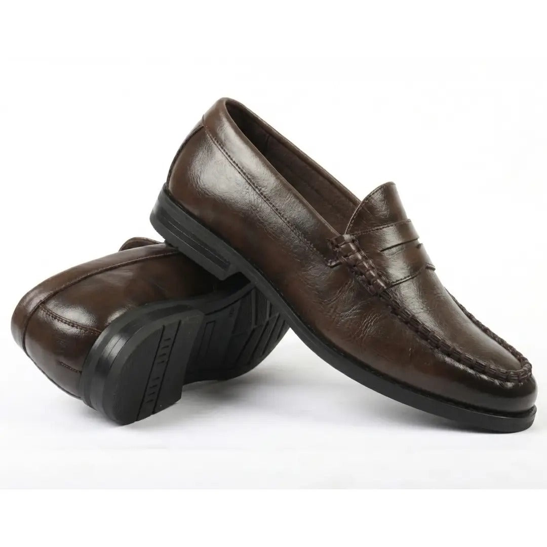 Mocassins classiques Penny pour hommes en cuir PU
