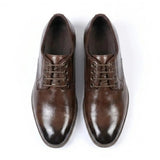 Chaussures Derby classiques à lacets et bout uni pour hommes