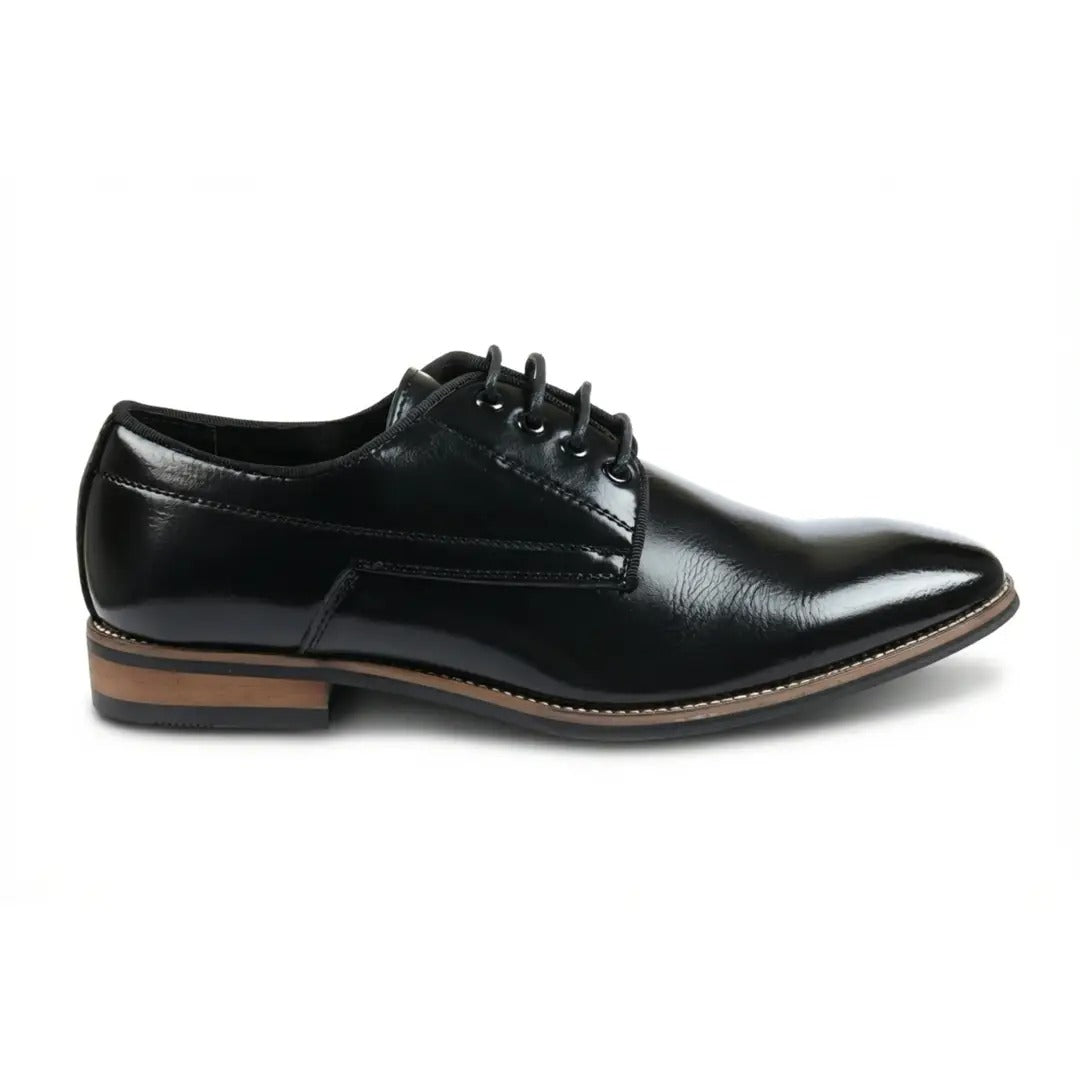 Chaussures Derby classiques à lacets et bout uni pour hommes