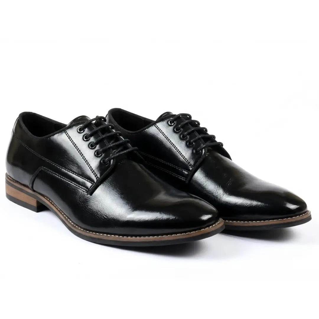 Chaussures Derby classiques à lacets et bout uni pour hommes