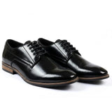 Chaussures Derby classiques à lacets et bout uni pour hommes