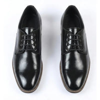 Chaussures Derby classiques à lacets et bout uni pour hommes