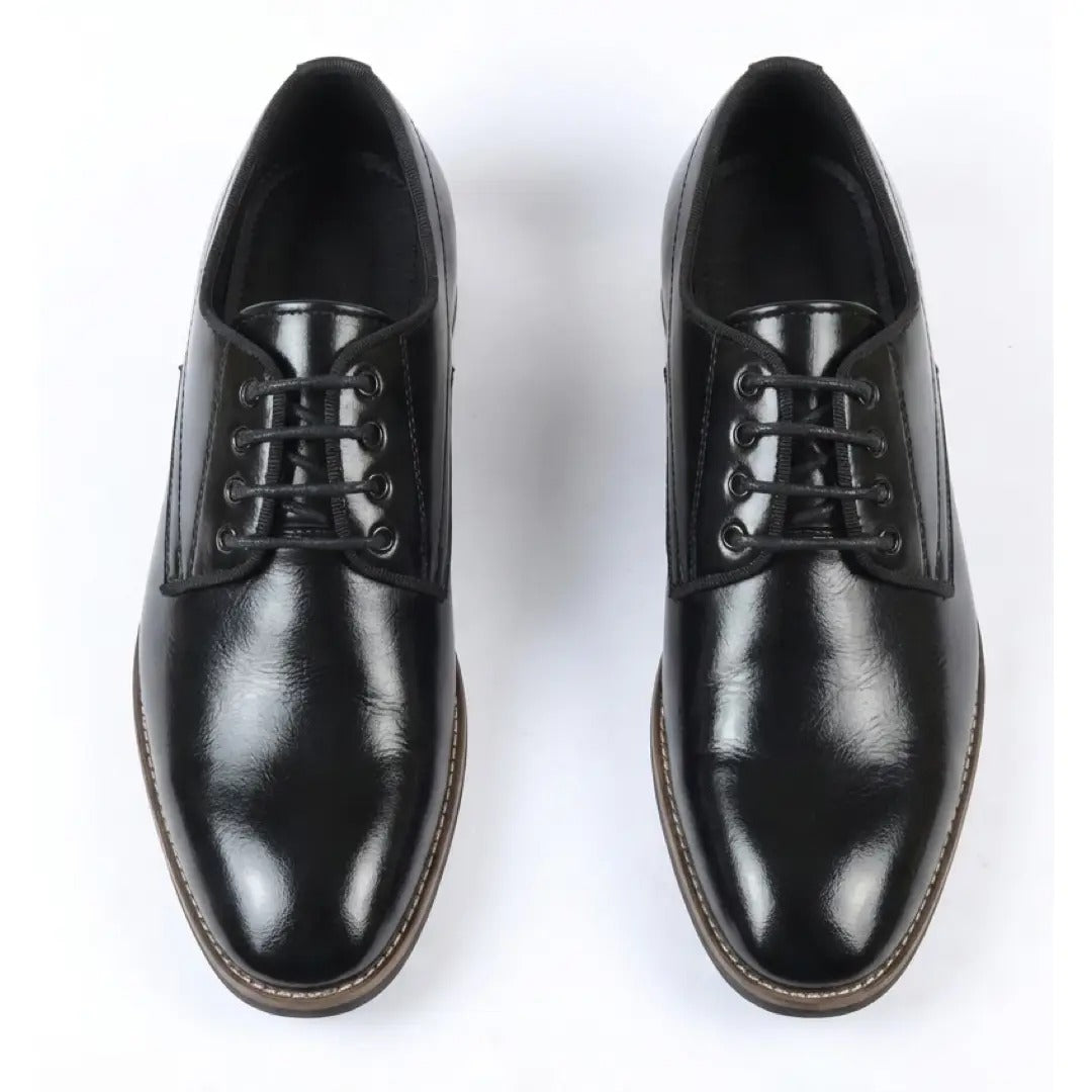 Chaussures Derby classiques à lacets et bout uni pour hommes