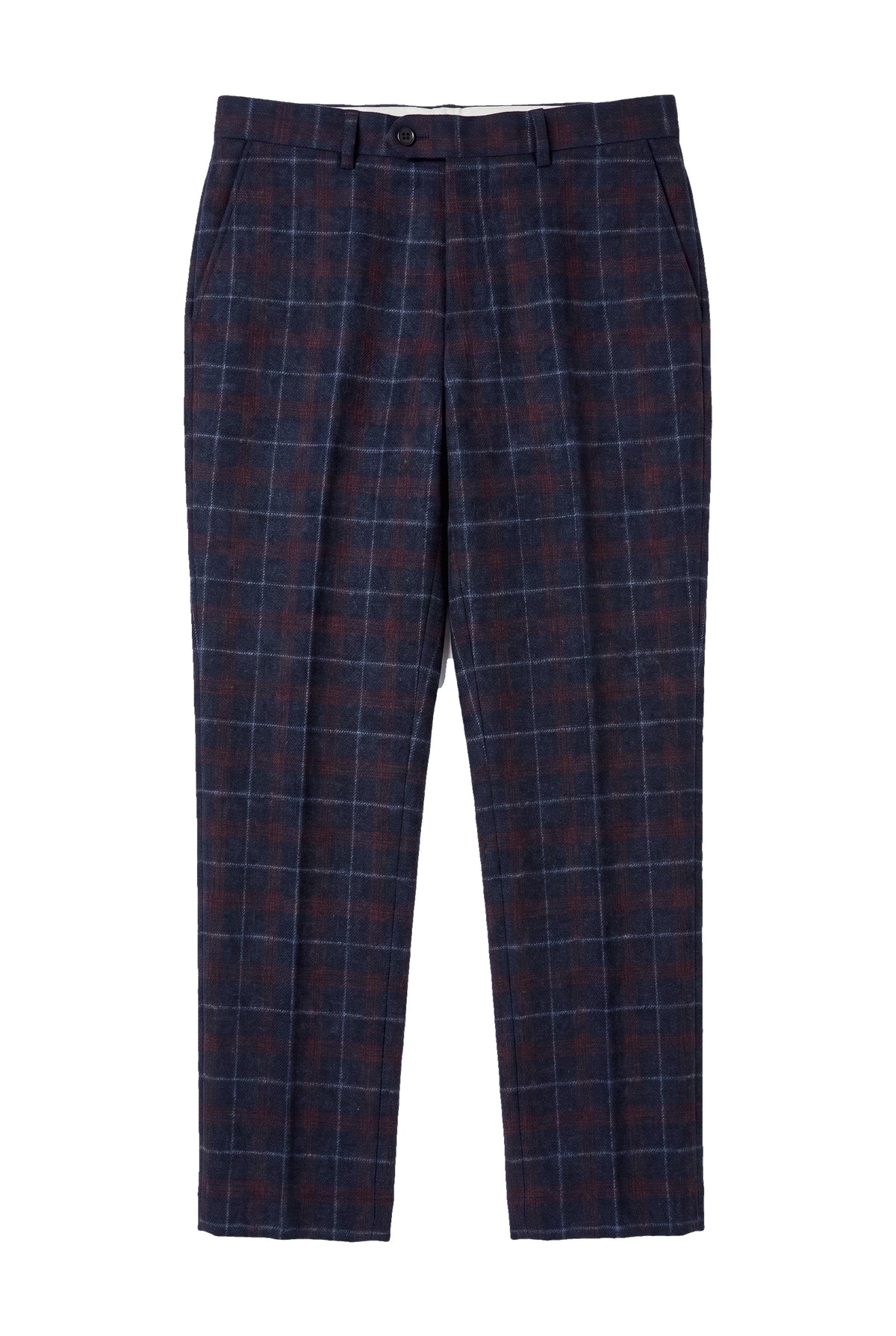 Pantalon à carreaux en tweed bleu marine Kenneth pour homme