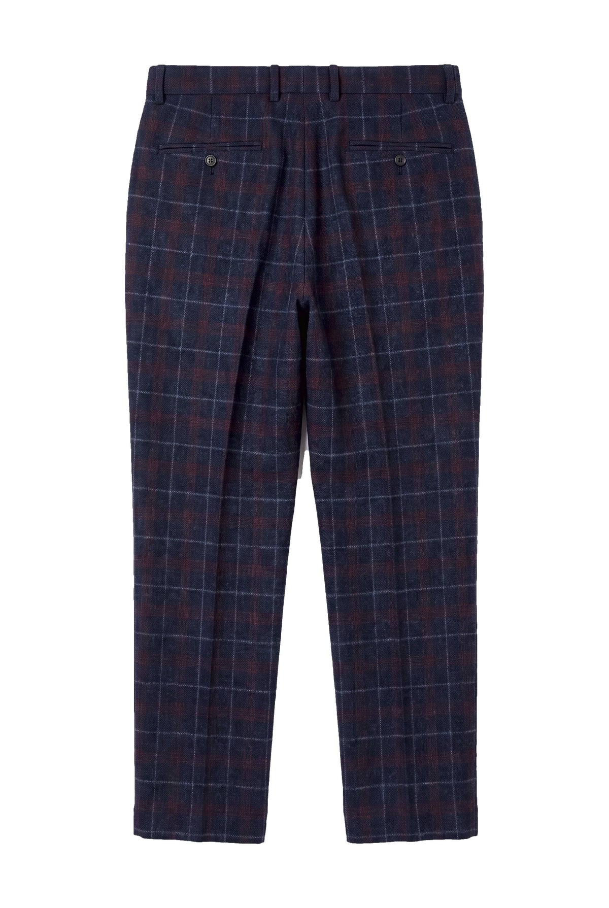 Pantalon à carreaux en tweed bleu marine Kenneth pour homme