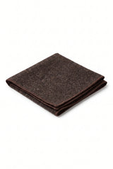 Pochette de costume pour homme en tweed marron foncé mélangé laine