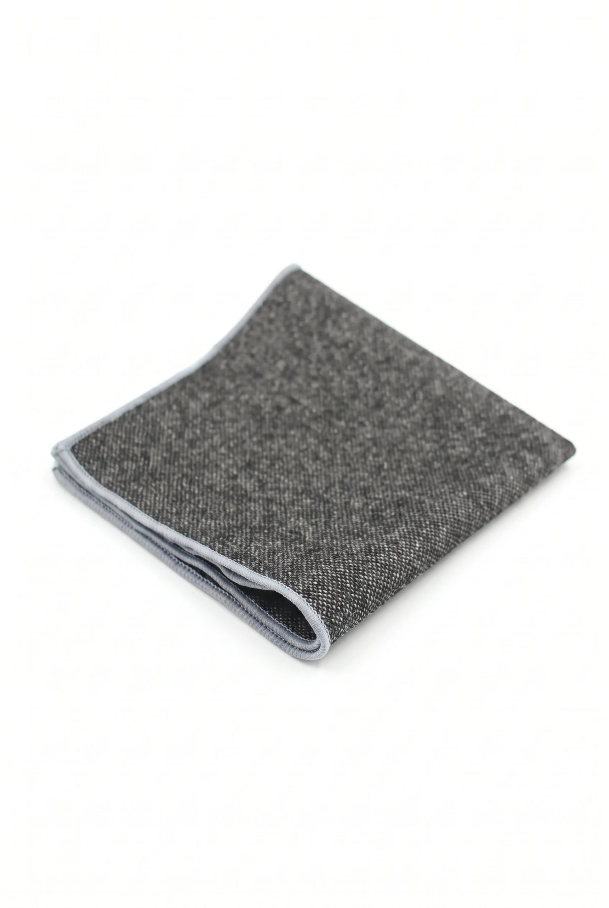 Pochette de costume en tweed gris foncé pour homme