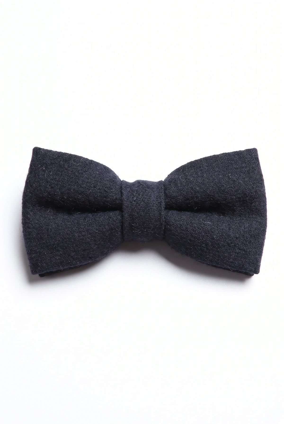 Nœud papillon en flanelle de laine bleu marine foncé pour homme