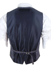 Mens Double Breasted Waistcoat with Chain - Cavani Bonita - Blue