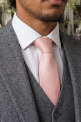 Cravate fine rose poudré pour homme, 6 cm