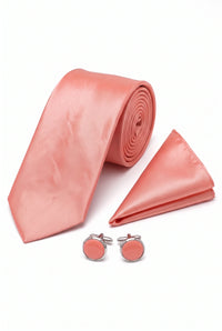 Ensemble de cravate rose poudré pour homme