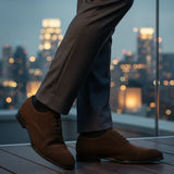 Chaussures Oxford à lacets en faux daim pour hommes