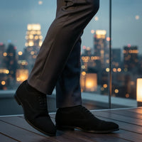 Chaussures Oxford à lacets en faux daim pour hommes