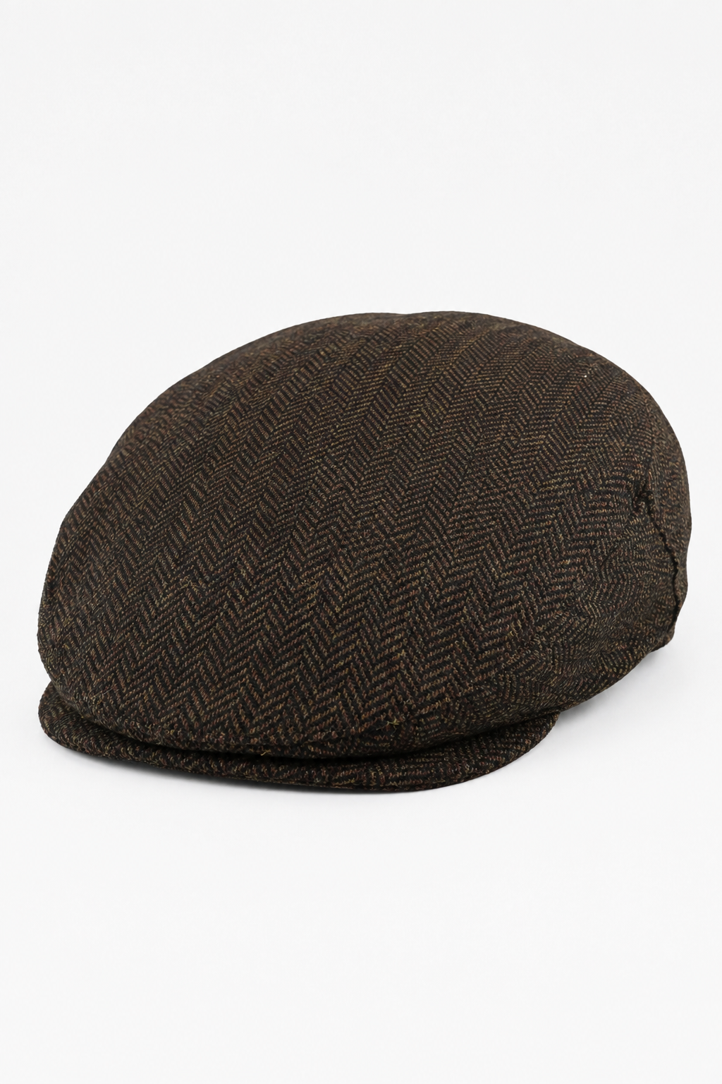 Casquette plate unisexe Del Boy en laine à chevrons tweed marron, style années 1920