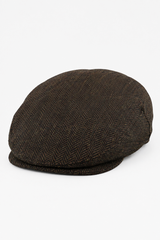 Casquette plate unisexe Del Boy en laine à chevrons tweed marron, style années 1920