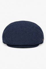 Casquette plate unisexe Del Boy en tweed marine à chevrons de laine, style années 1920