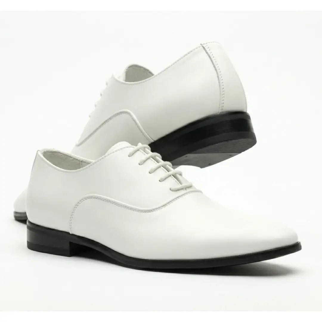 Chaussures Oxford habillées pour hommes en cuir PU verni