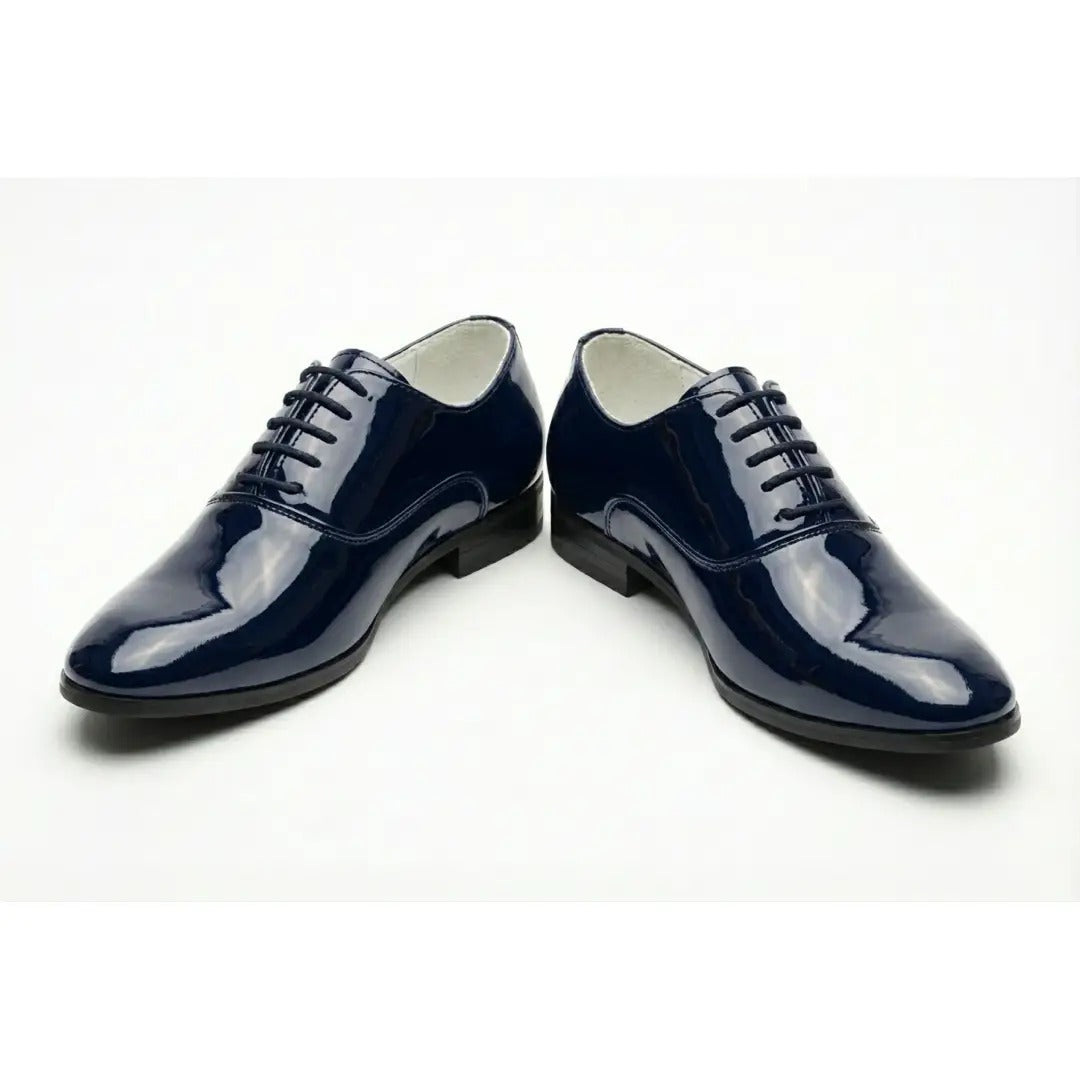 Chaussures Oxford habillées pour hommes en cuir PU verni